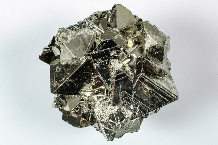 Gleaming Octahedral Pyrite Crystal Cluster - Peru #352338